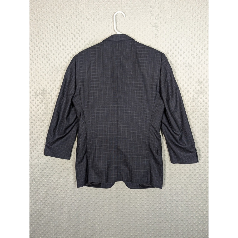 Ermenegildo Zegna Wool Blazer Men's 38R Saks Fifth Avenue Check Navy Jacket - Picture 7 of 16